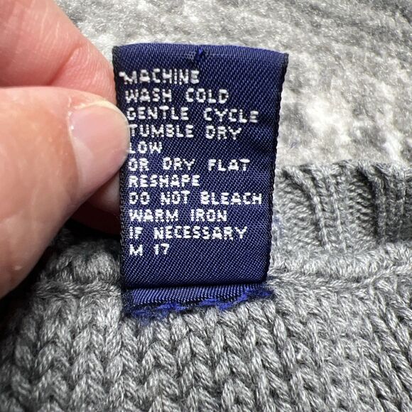 Vintage GAP Cable Knit V Neck Sweater Mens XL Gray Cricket  Tennis Preppy 90s - Picture 5 of 6